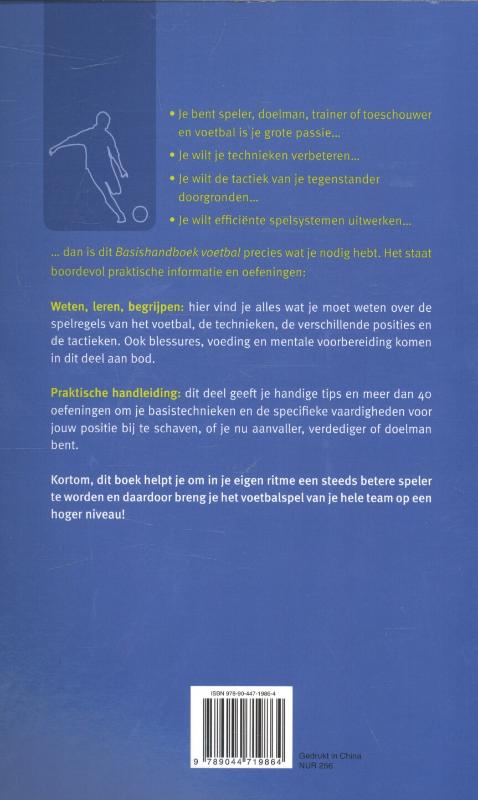 Achterkant van Basishandboek Voetbal