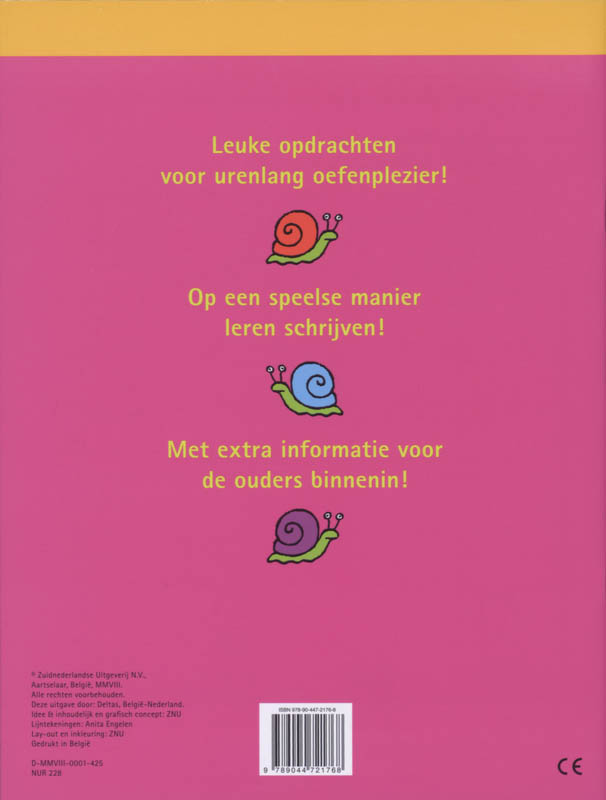 Achterkant van Eerste schrijfoefeningen