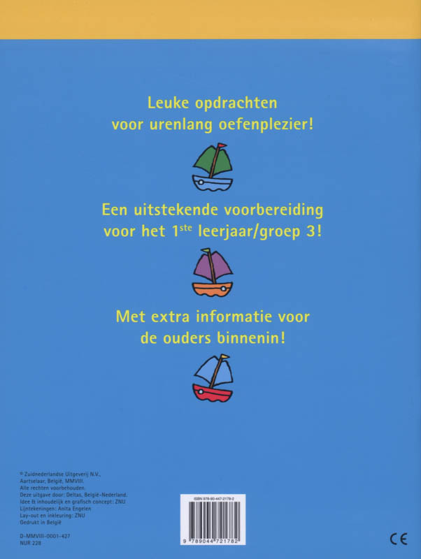 Achterkant van Klaar om naar de grote school te gaan