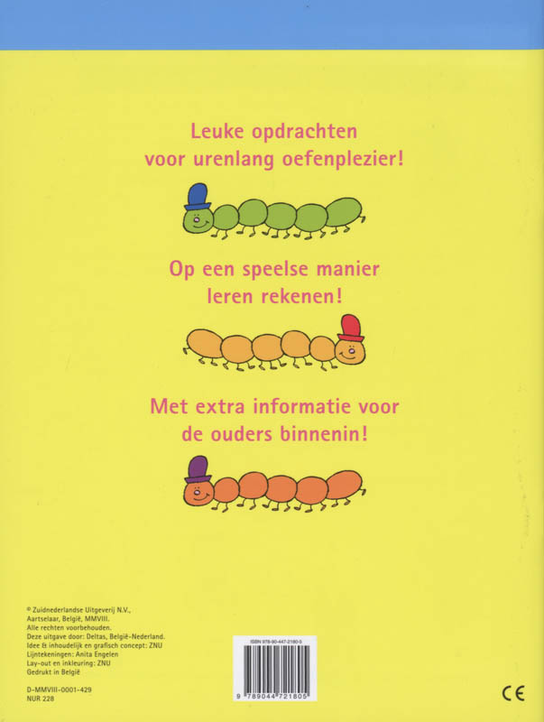 Achterkant van leuke rekenoefeningen (6-7 jaar)