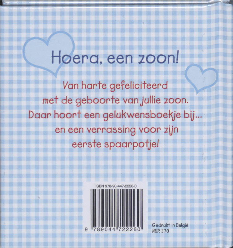 Achterkant van Hoera, een zoon!
