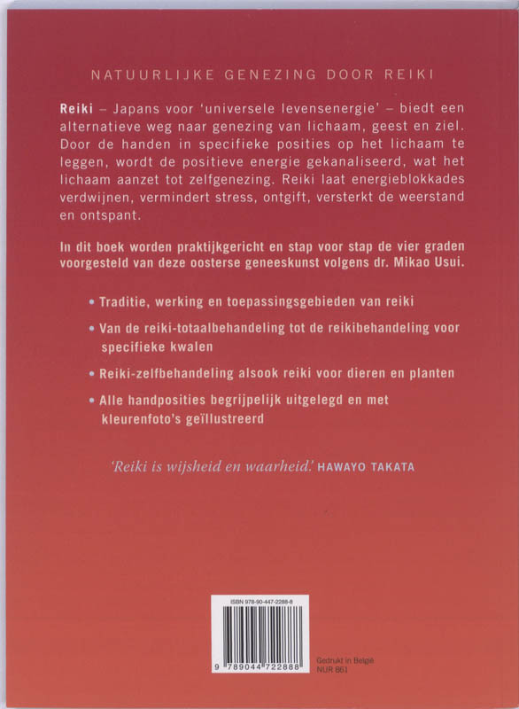 Achterkant van Reiki Praktisch handboek