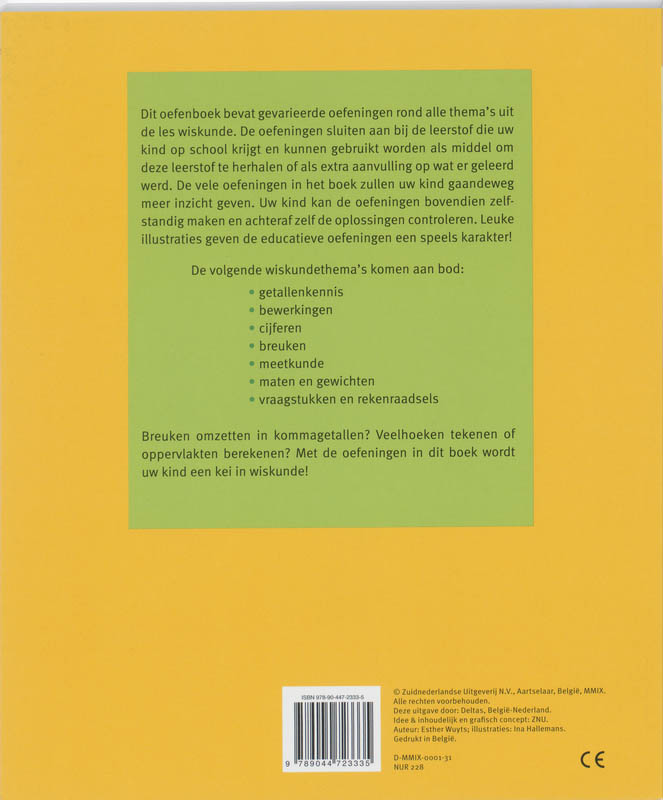 Achterkant van Oefenboek wiskunde, 9-10 jaar