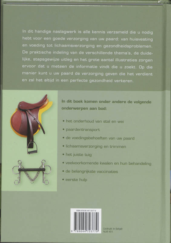 Achterkant van Compleet handboek paarden