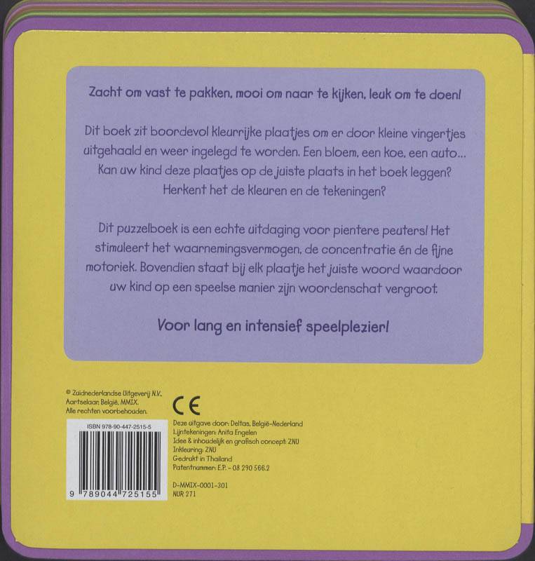 Achterkant van Mijn allereerste woordjes puzzelboek vanaf 2 jr