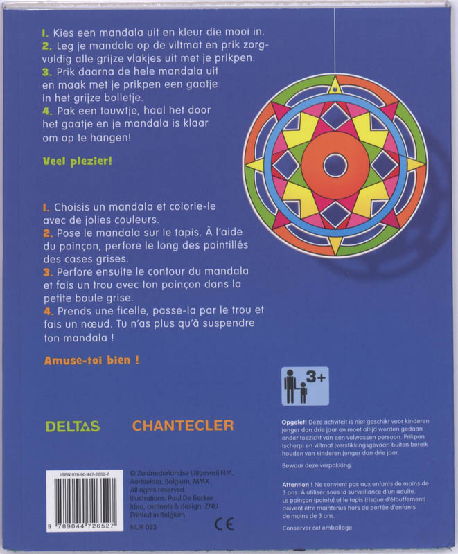 Achterkant van Mandala prikblok