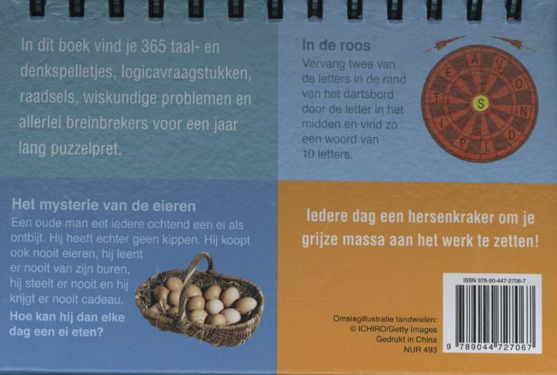 Achterkant van 365 denkpuzzels en breinbrekers