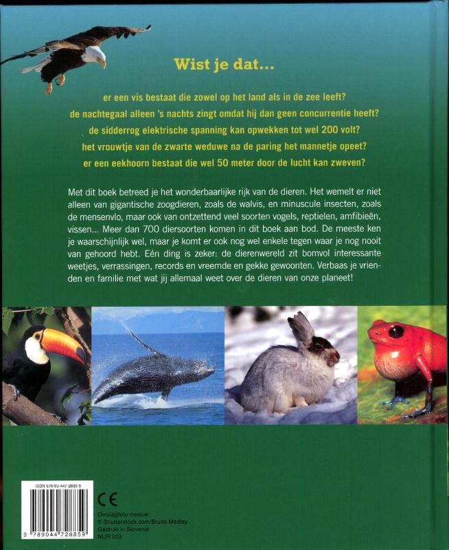 Achterkant van De grote junior dierenencyclopedie