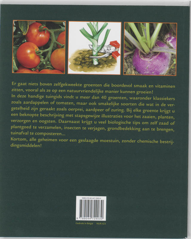 Achterkant van ABC van de bio groentetuin