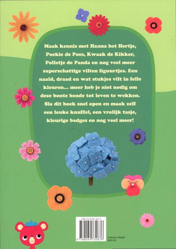 Achterkant van Vrolijke vilten figuurtjes om zelf te maken