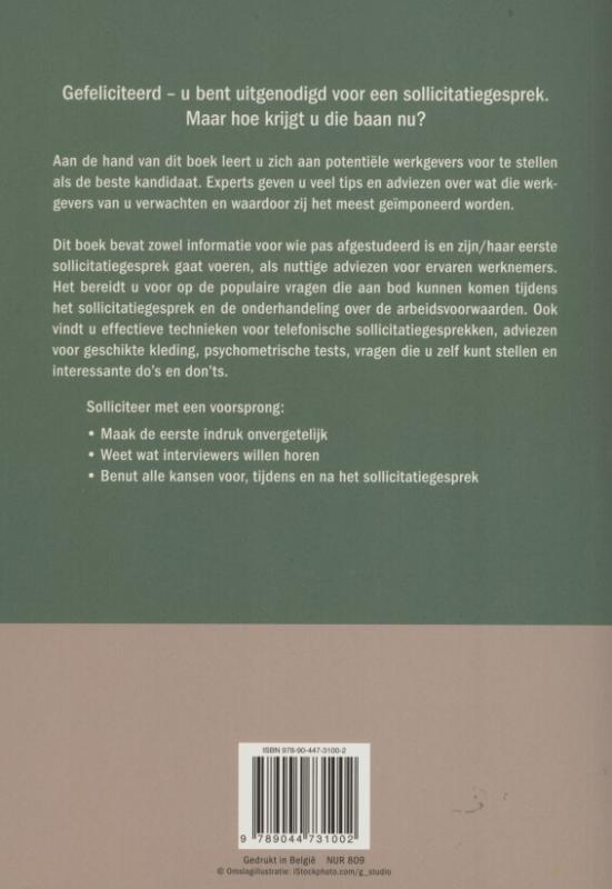 Achterkant van Solliciteren met een voorsprong
