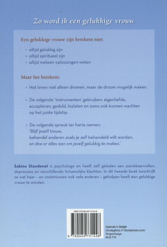 Achterkant van Be happy