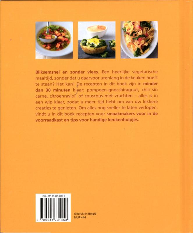 Achterkant van Vegetarisch snel klaar