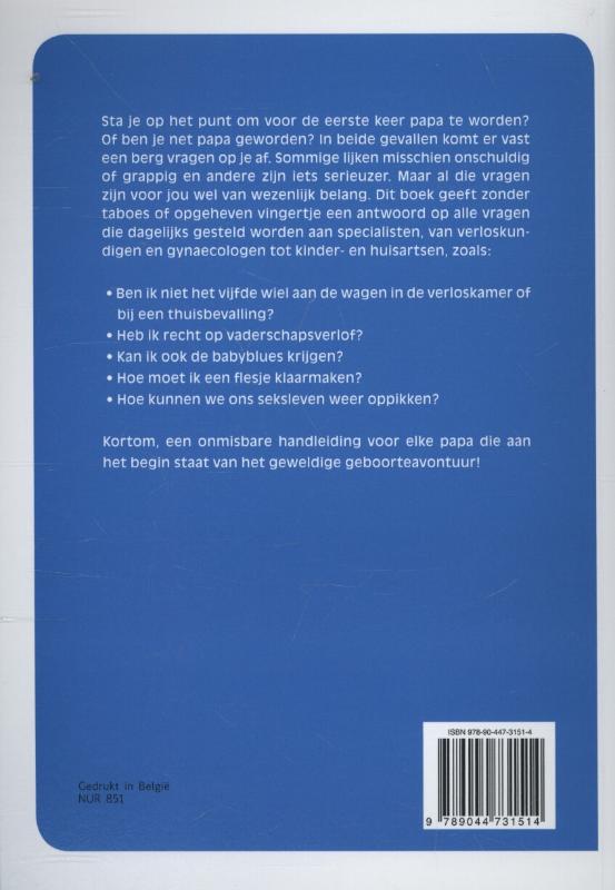 Achterkant van Voor het eerst papa