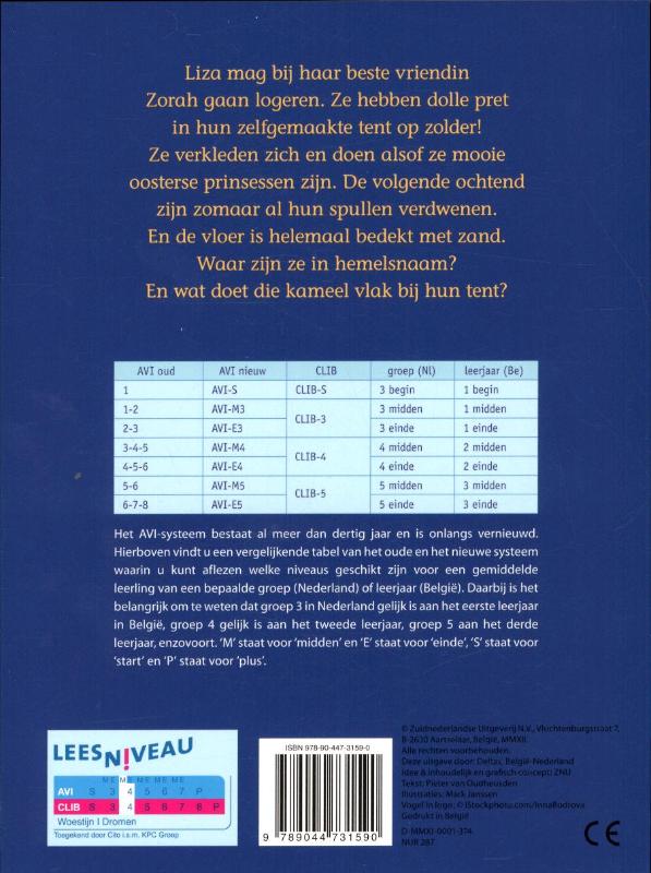 Achterkant van Avontuur in de woestijn