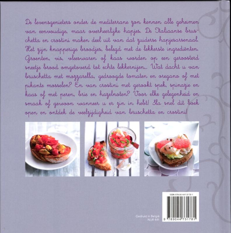 Achterkant van Bruschetta en crostini