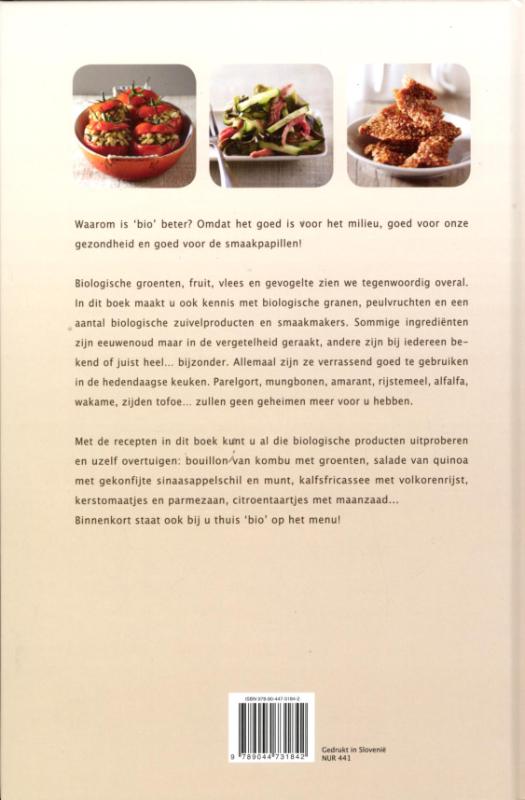 Achterkant van Het bio kookboek