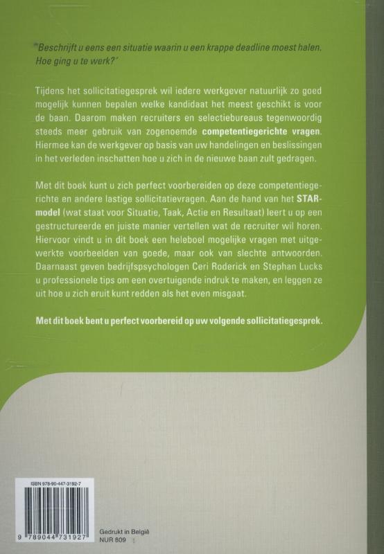 Achterkant van Het juiste antwoord op moeilijke sollicitatievragen