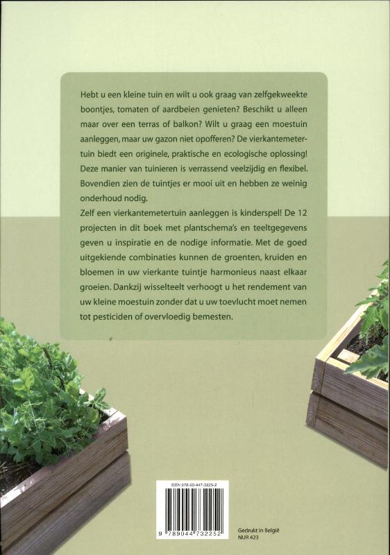 Achterkant van Groenten kweken op een vierkante meter