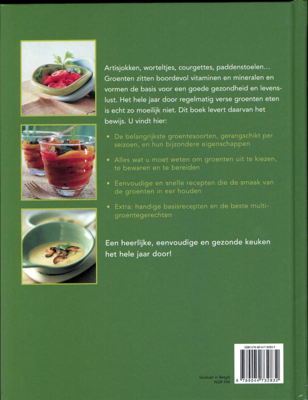 Achterkant van Verse groenten kookboek