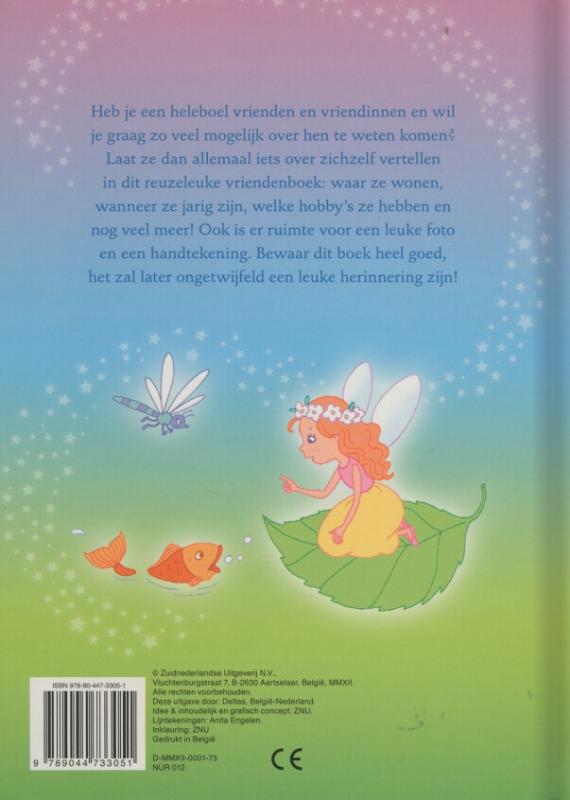 Achterkant van Elfen vriendenboek