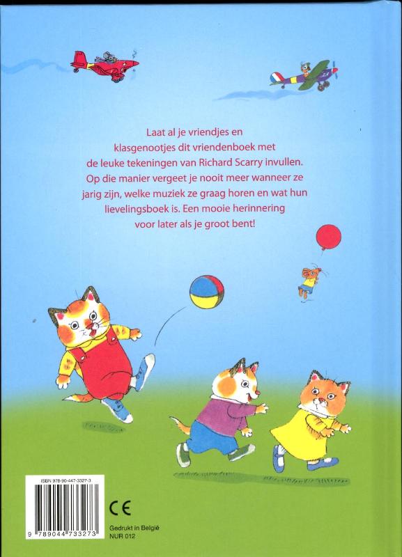 Achterkant van Richard Scarry vriendenboek