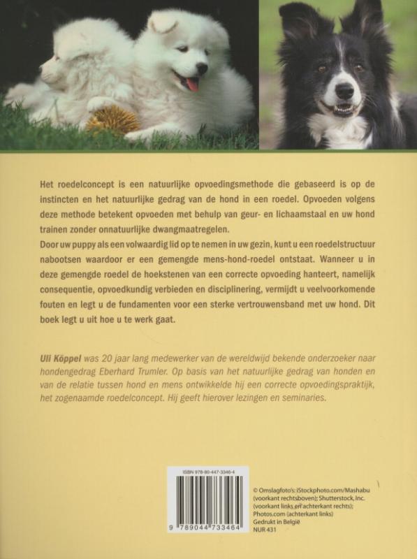 Achterkant van Puppytraining volgens het roedelconcept