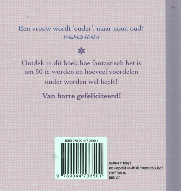 Achterkant van Proficiat Sarah!