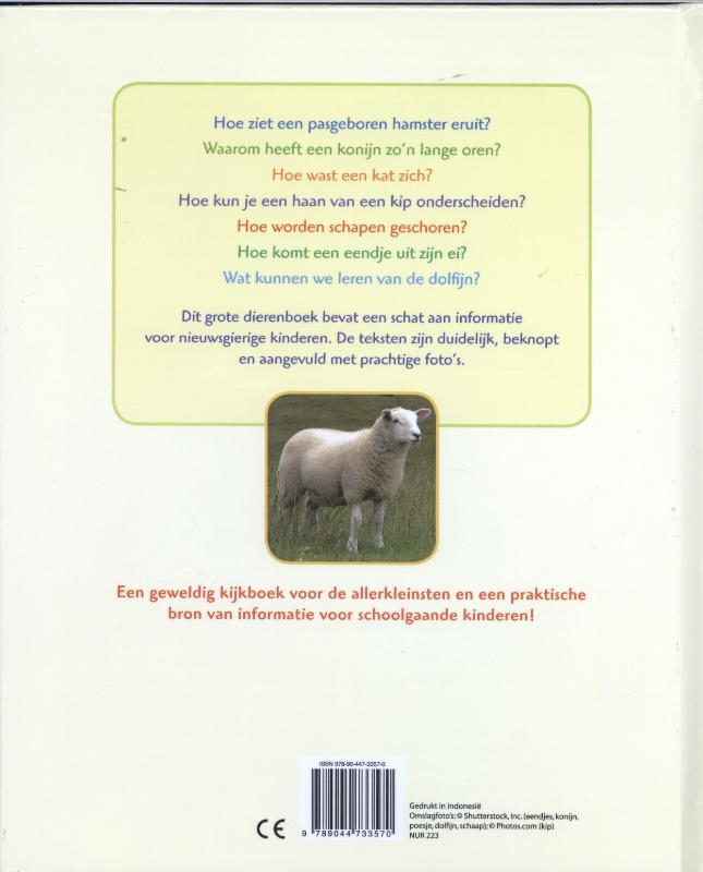 Achterkant van Mijn eerste groot dierenboek