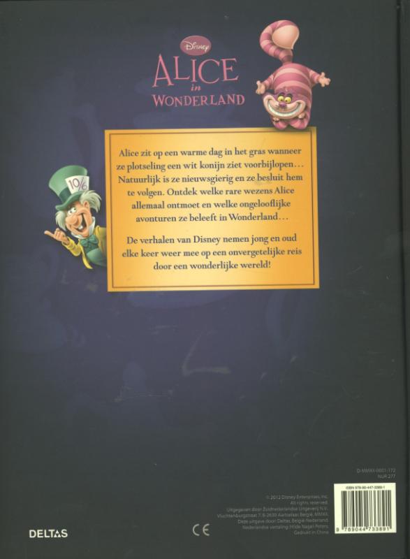 Achterkant van Alice in wonderland