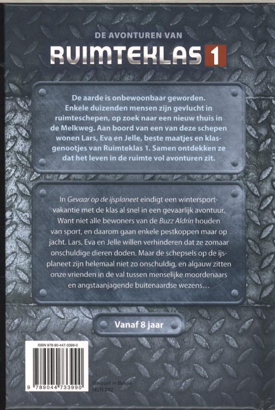 Achterkant van Gevaar op de ijsplaneet