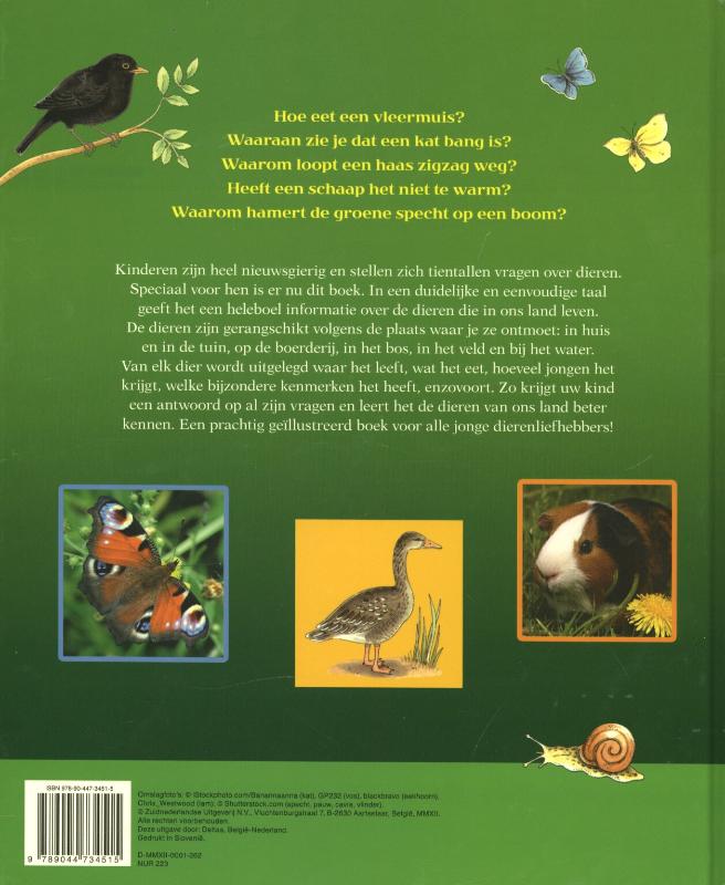 Achterkant van Zo leven de dieren om ons heen