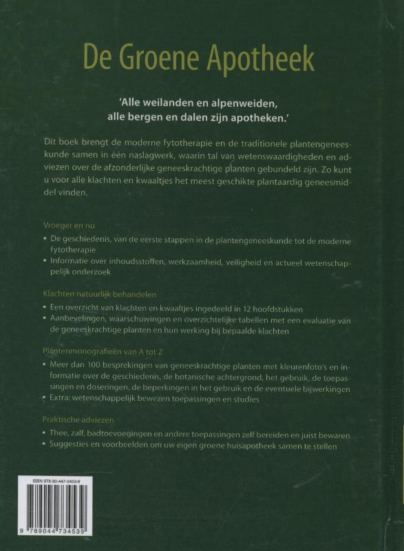 Achterkant van De groene apotheek
