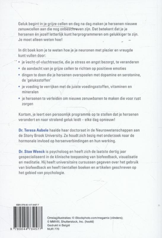 Achterkant van Geluk begint in je brein