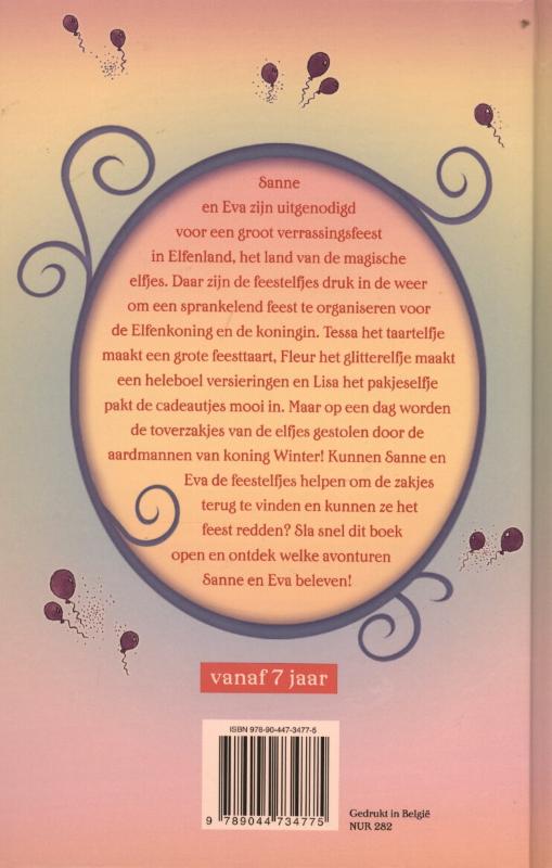 Achterkant van De vrolijke avonturen van de feestelfjes