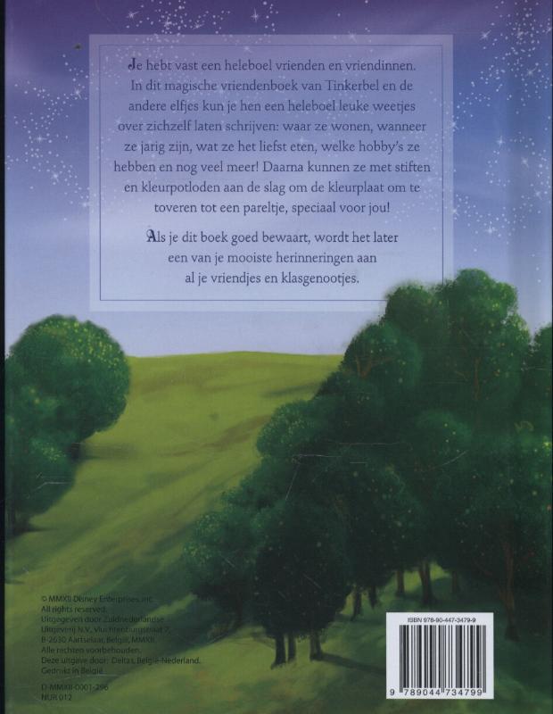 Achterkant van Tinkerbell Vriendenboek