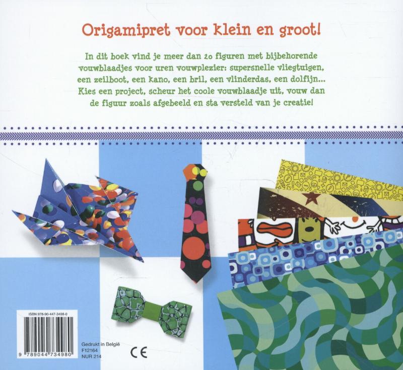 Achterkant van Origamipret voor jongens