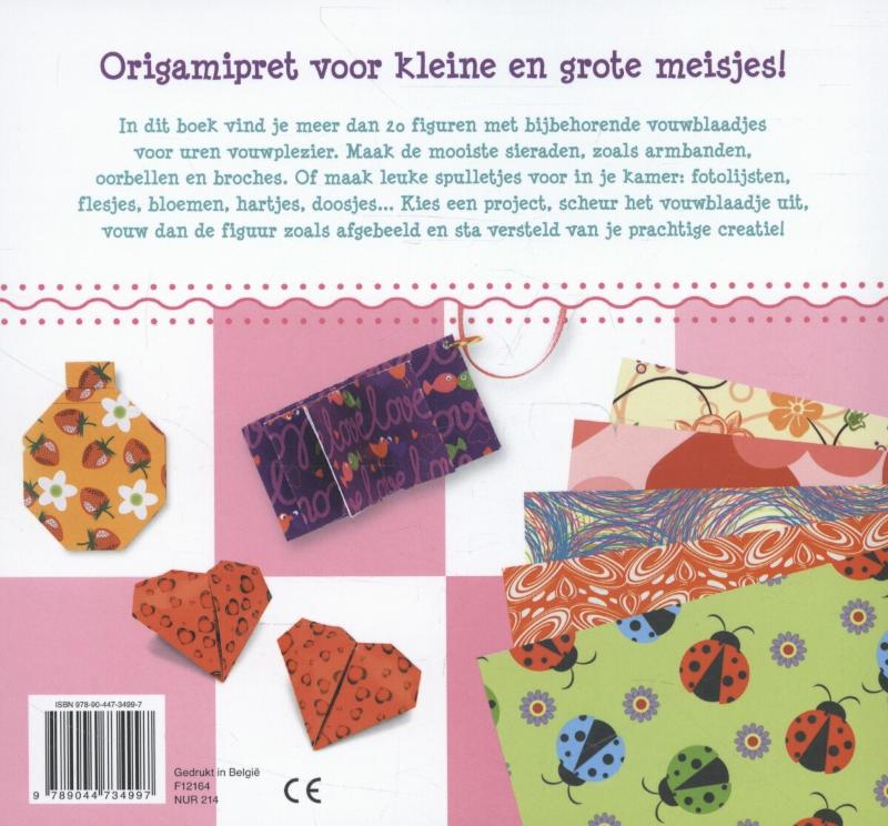 Achterkant van Origamipret voor meisjes