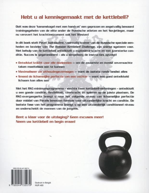 Achterkant van Handboek kettlebell training