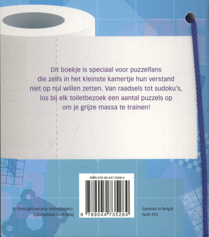 Achterkant van Puzzelpret op het toilet