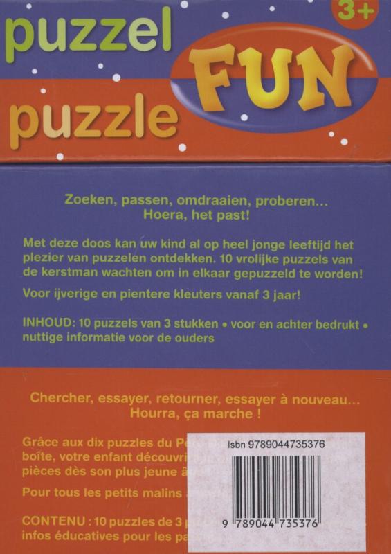 Achterkant van Puzzel fun kerst 3+ N-F