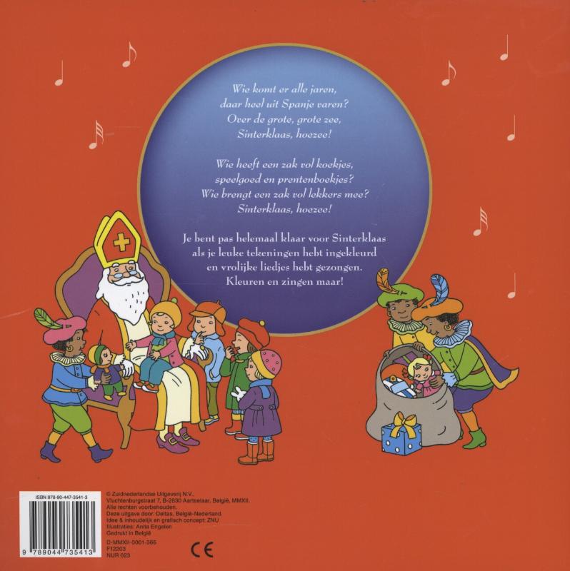 Achterkant van Zingen en kleuren voor Sinterklaas