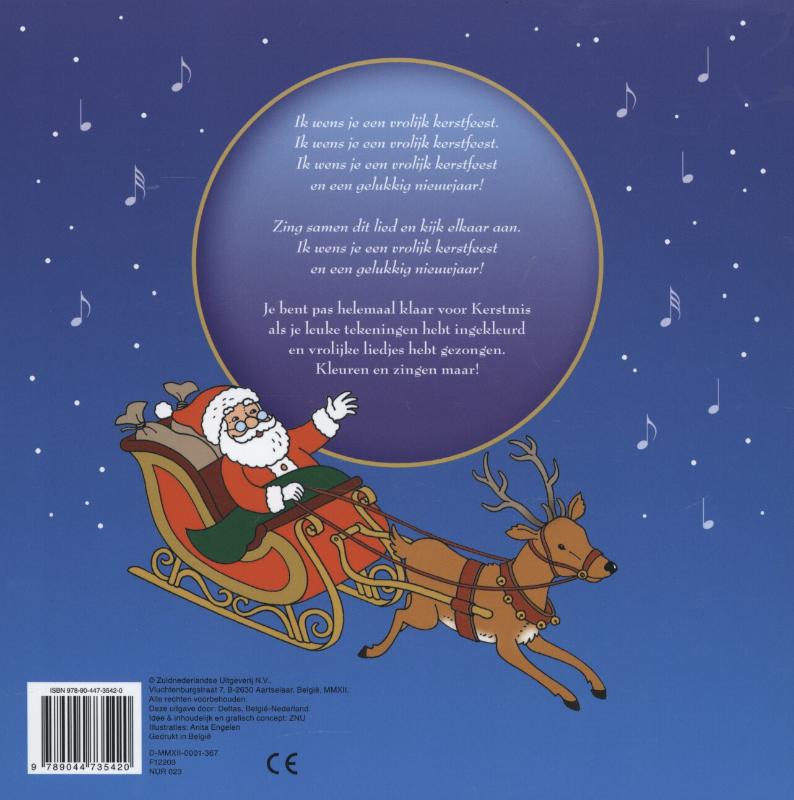 Achterkant van Zingen en kleuren voor kerstmis