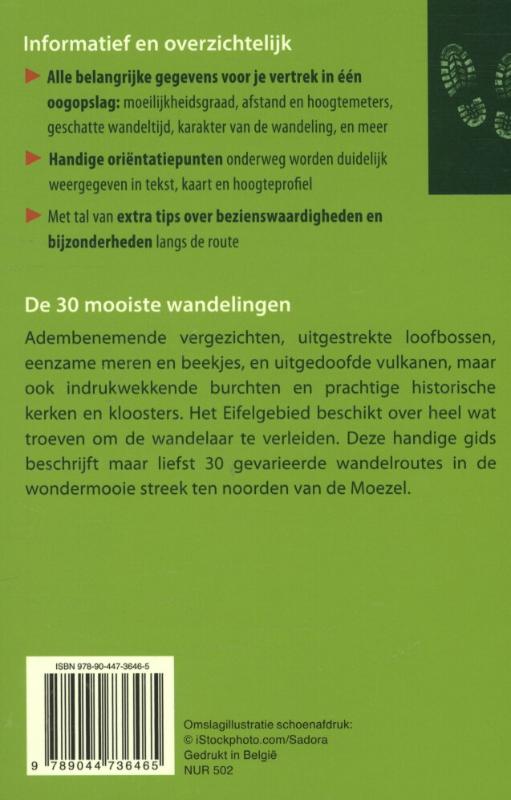 Achterkant van Wandelgids Eifel
