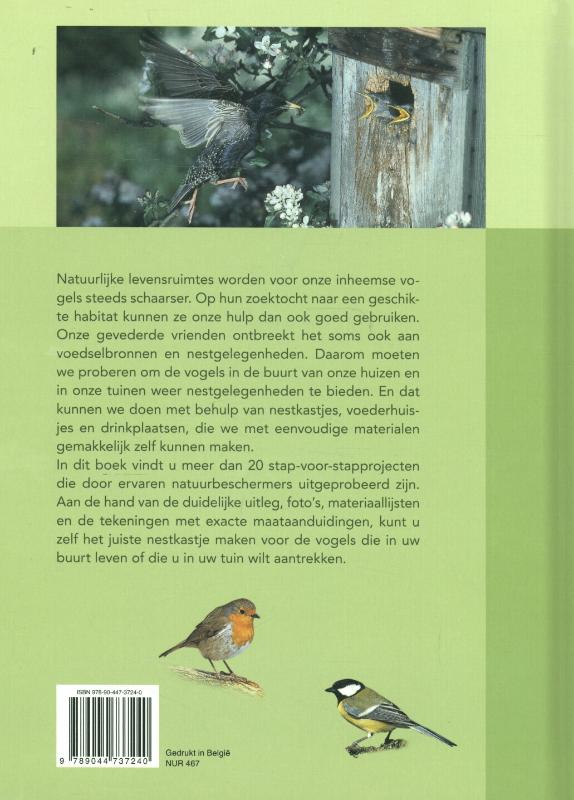 Achterkant van Bouw zelf het juiste nestkastje
