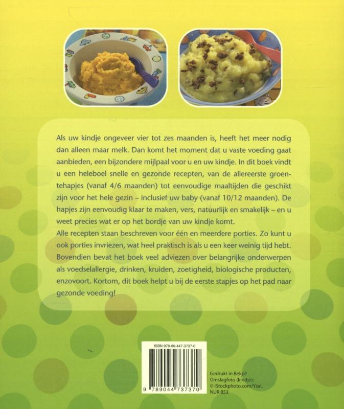 Achterkant van Gezonde en lekkere babyvoeding