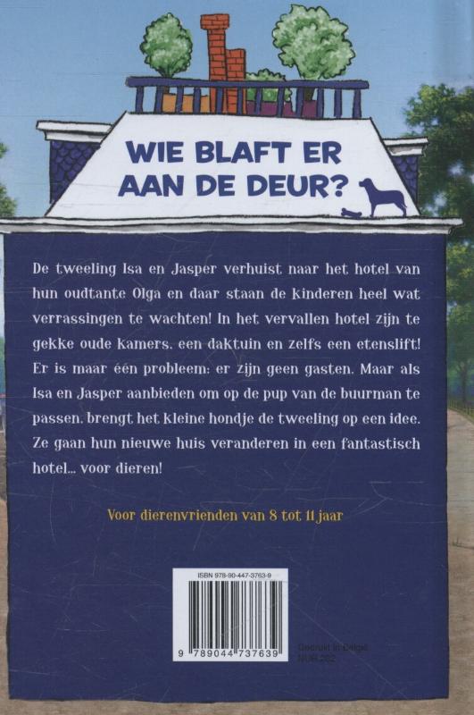 Achterkant van Welkom lieve puppy
