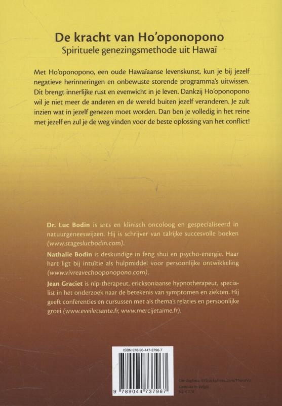 Achterkant van De genezende kracht van Ho'oponopono
