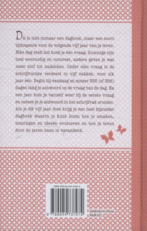 Achterkant van Een vraag per dag