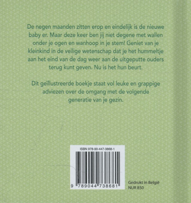 Achterkant van Gefeliciteerd! Jullie zijn oma en opa!